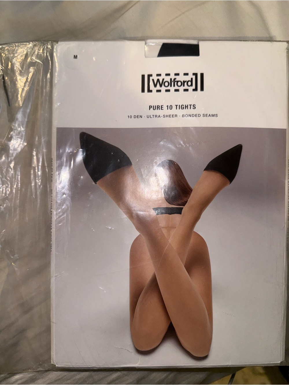 NWT Wolford Pure 10 Sheer Tights Black